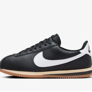 NEW Nike Cortez Leather Sneakers Shoes Black/Gum Medium Brown SZ 13